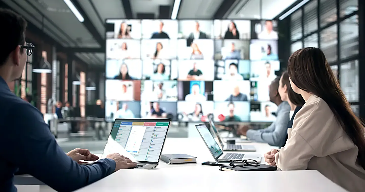 International team in a video conference