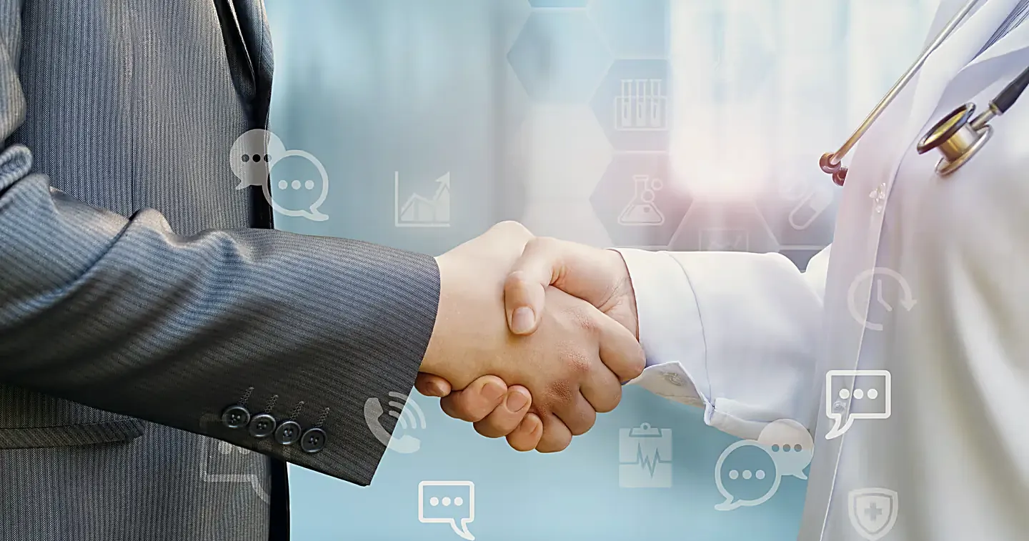 Handshake sealing a healthcare partnership